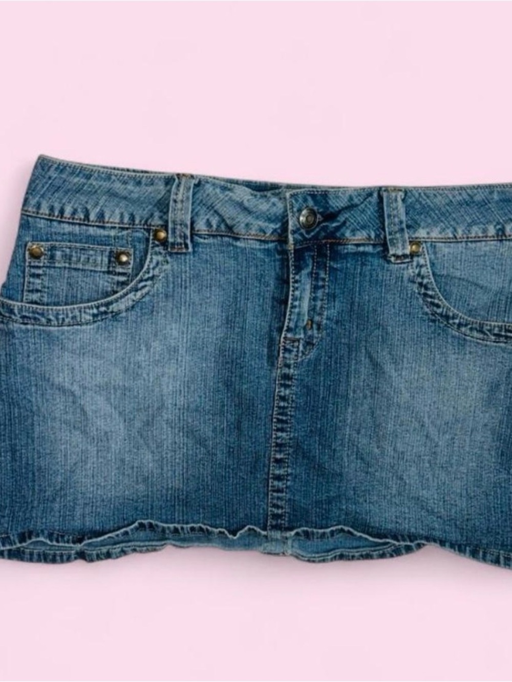 Hydraulic Blue Denim Mini Skirt